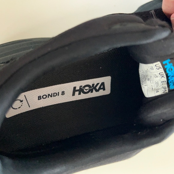 Hoka Bondi 8 Women's Black Athletic Shoes in Size 7 and Size 7.5 - Picture 10 of 10